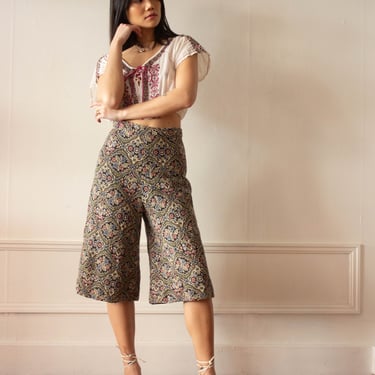 1970s Cotton Tapestry Culottes 