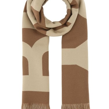 Burberry Unisex Embroidered Wool Scarf