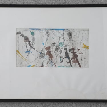 Armin Sandig, Schlümpfe, Color Etching, 1987, Framed 