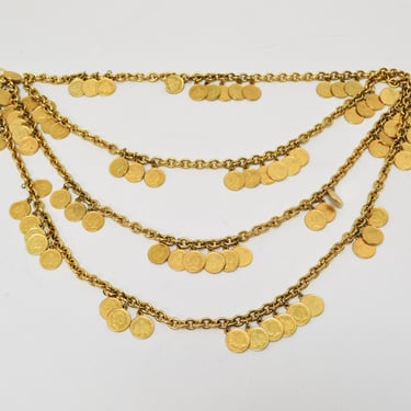 Vintage American Vintage Gold Coin Chain Belt Boho Gypsy Statement Vintage  main image 2