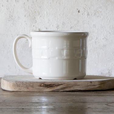 Longaberger Pottery Soup Mug, Vintage Woven Traditions Ivory Cup 