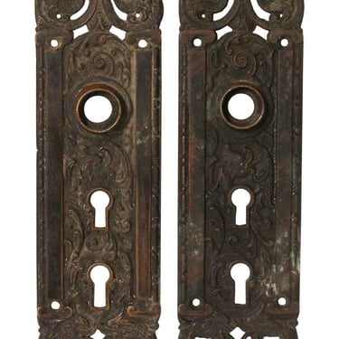 Pair of Bronze Columbian 7.75 in. Door Back Plates