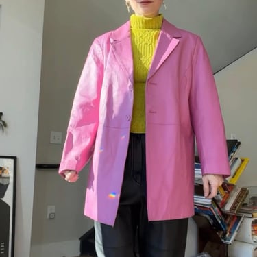 VTG 90s Pink Roaman’s Pink Leather Jacket 