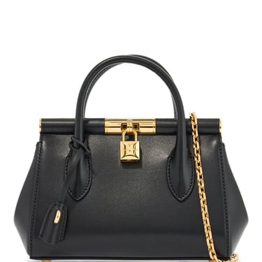 Dolce & Gabbana Black Calfskin Handbag With Gold Chain Women