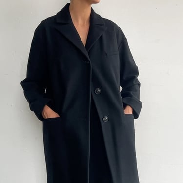 Perfect Black Wool Coat - Creatures of Comfort (M)