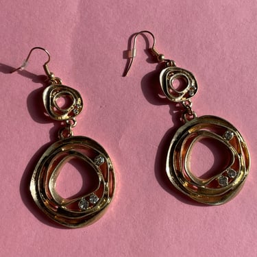 Gold Abstract Hoop Earrings