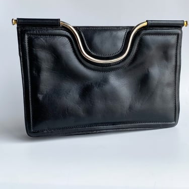 1980s Black Binder Clip Bag