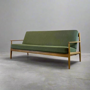 Grete Jalk Beech Couch / Sofa, Model #118-4 for France & Søn - #A1532