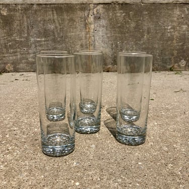 Vintage Bubble Bottom Collin Glasses by Libbey 
