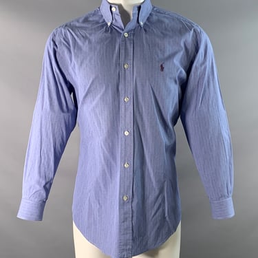 POLO by RALPH LAUREN Size M Blue White Plaid Cotton Long Sleeve Shirt