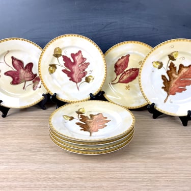 Crate and Barrel autumn leaves plates 8.25" - set of 8 
