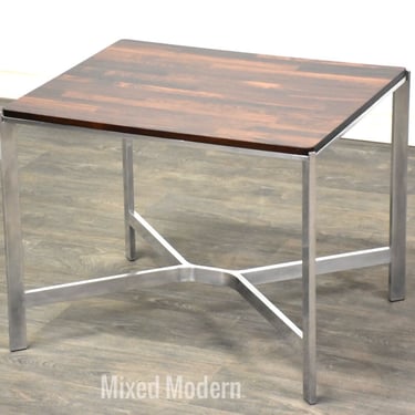 Rosewood and Steel Occasional End Table 