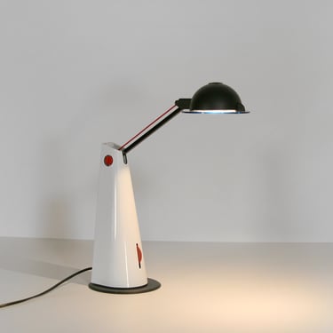 Vintage Max Baguara Troller Lamperti Italian Postmodern Adjustable Desk Lamp Crane Architect Task Home Office Studio Bedside Red Accent Work 