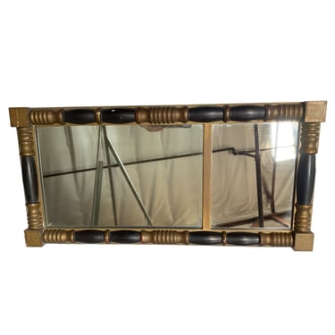 Victorian Empire Style Black and Golden Mirror 