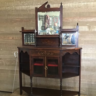 Victorian Inlay Chiffonier Cabinet (Tacoma)