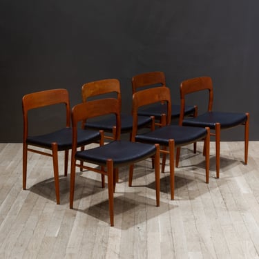 Mid-century J.L. Moller Model #75 Teak Dining Chairs c.1960