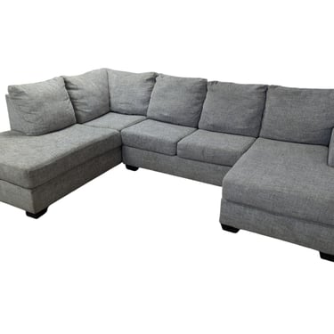 Gray U-Shaped Sectional with Double Chaise