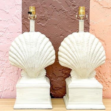 Pair of Coastal Classic Shell Lamps
