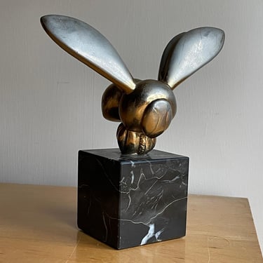 Gaston LaChaise Bee Sculpture Desktop Vintage Mid-Century Biomorphic Black Marble Philadelphia Museum Replica Alva MOMA 