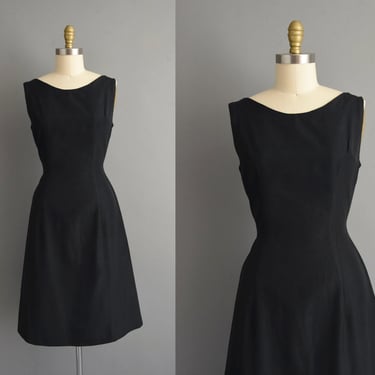 1950s vintage dress | Gorgeous Class Black Cocktail Dress | Small | 50s dress 
