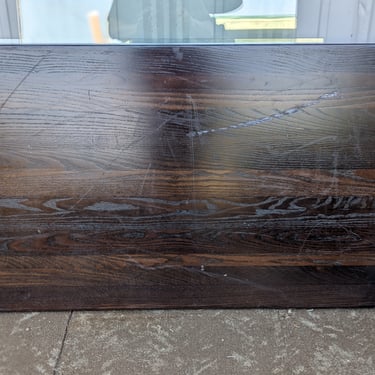 Dark Stained Wood Table Top with Acralyte Finish 1.625 x 30 x 48.125