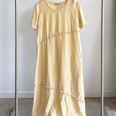 Vintage Buttercream Linen Dress