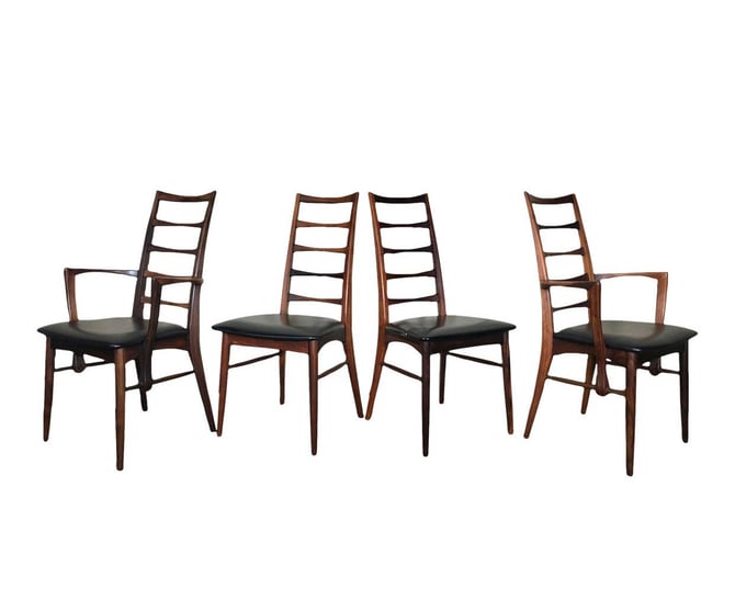 4 Danish Modern Rosewood Chairs By Koefoed Hornslet Lis Chairs 