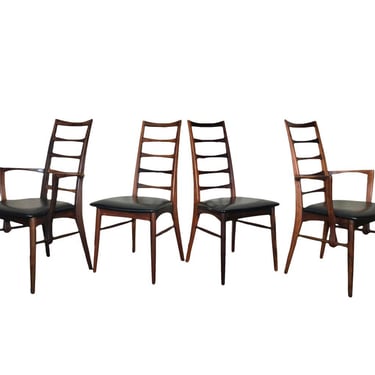 4 Danish Modern Rosewood Chairs By Koefoed Hornslet Lis Chairs 