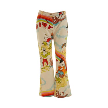 Dior White Cartoon Print Pants