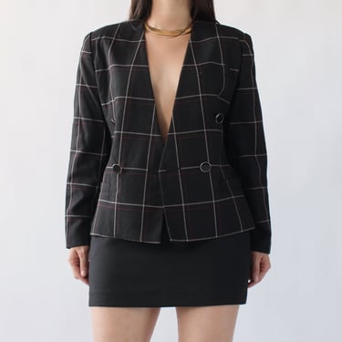 Vintage Grid Check Miniskirt Suit - W27