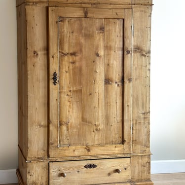 Antique English Pine Armoire 