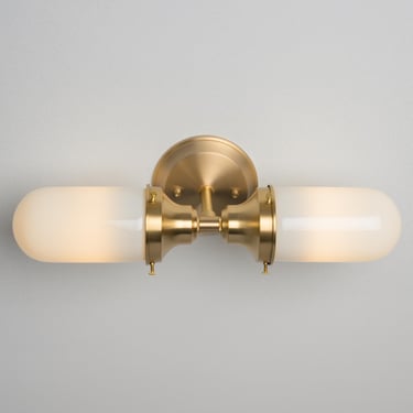 Bathroom Vanity Light- Wall Sconce Lighting - Modern Fixture - Cylinder Glass - Handblown 