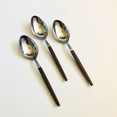 Mid Century Ekco Eterna Canoe Muffin Serving Spoons - Set of 3 