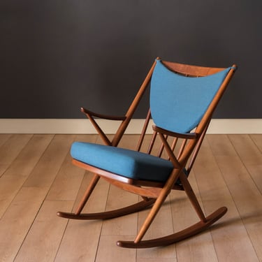 Vintage Danish Solid Teak Rocking Chair by Frank Reenskaug for Bramin 