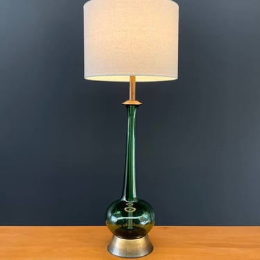 Mid-Century Venetian Glass Table Lamp with Original Blown Glass Finial 