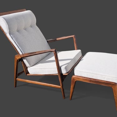 Mid Century Danish Modern Kofod Larsen Lounge Chair and Ottoman 