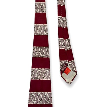 Vintage 1940s FASHION CRAFT Necktie ~ Art Deco / Rockabilly / Swing ~ Neck Tie / Cravat ~ 