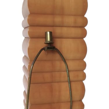 Mid Century Stacked Wood Organic Modern Table Lamp 1960s.