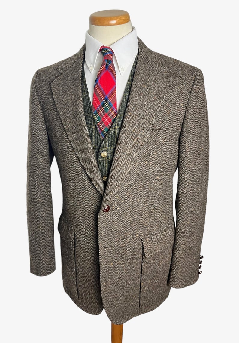 Vintage CRICKETEER Wool TWEED Hacking Jacket ~ 38 R ~ sport coat ...