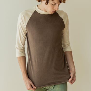 Raglan T-Shirt, Organic Cotton Raglan, Long Genderless Top, Plant Dyed 