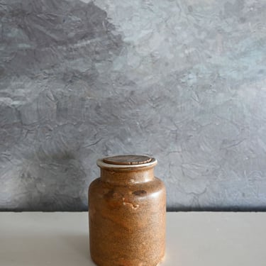 vintage french mustard jar with cork top