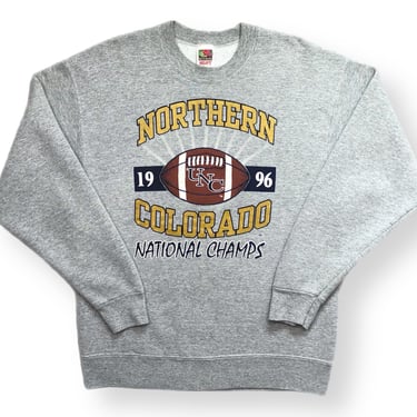 Vintage 1996 University of Northern Colorado Football National Champs Graphic Crewneck Sweatshirt Pullover Size Large 