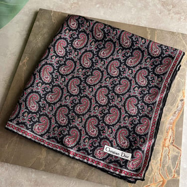 Christian Dior Paisley Silk Pocket Square