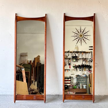 Pair of Merton Gershun for Dillingham Esprit Mid Century Danish Modern Mirrors 