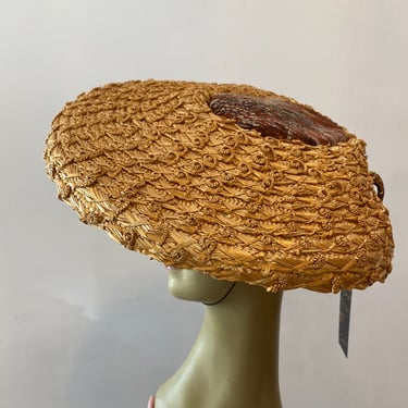 1940s saucer hat, wide brim straw, vintage millinery, e lee 1940s saucer hat, wide brim straw, vintage millinery, e lee
