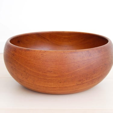 Kay Bojesen Large Solid Teak Serving Bowl Made in Denmark Danish Mid Century Modern 