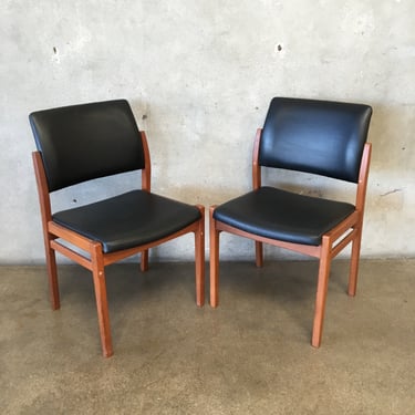 Pair of Mid Century Svegards Markaryd Teak Dining Chairs Made in Sweden