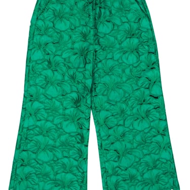 Tuckernuck - Kelly Green Embroidered Cropped Pants Sz S