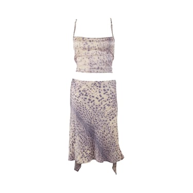 Cavalli Purple Cheetah Print Skirt Set