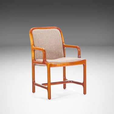 Single Mid Century Modern Pretzel Chair in Oak and Original Tweed (3 Available), USA, c. 1960's 